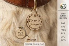 Personalized Dog Tag Laser Cut. Collar Tag. Pet Lover SVG Product Image 1