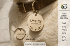 Personalized Pet Collar Tags Bundle Laser Cut. Name Tag SVG Product Image 2