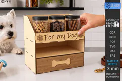 Pet Treat Organizer Laser Cut | Wooden Dog Cat Treat Station Product Image 1