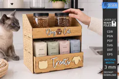 Pet Treat Organizer Laser Cut | Wooden Dog Cat Treat Station Product Image 1
