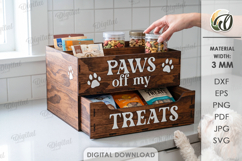 3D Pet Treats Storage Box Laser Cut. Pet Treat Holder SVG Product Image 1