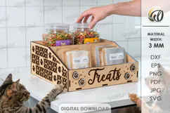 3D Pet Treats Storage Box Laser Cut. Pet Treat Holder SVG Product Image 1