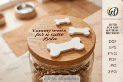 3D Pet Treats Jar lid Laser Cut. Mason Jar Topper SVG Product Image 1