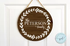 Family monogram SVG Farmhouse sign SVG Wreath SVG Product Image 1