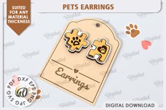 Pets Earrings Laser Cut Bundle. Animals Earrings SVG Product Image 3