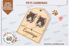 Chinchilla Earrings Laser Cut. Pets Earrings SVG Product Image 1
