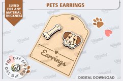 Dog Earrings Laser Cut. Pets Earrings. Animals Earrings SVG Product Image 1