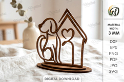 Dog Line Art Stand Laser Cut. Standing Home Decor SVG Product Image 1