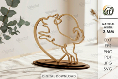 Pets Line Art Stands Bundle Laser Cut. Standing Decor SVG Product Image 13