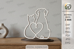 Pets Line Art Stand Laser Cut. Standing Home Decor SVG Product Image 1
