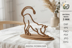 Cat Line Art Stand Laser Cut. Standing Home Decor SVG Product Image 1