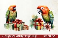 Pets Love Christmas Watercolor Clipart, Christmas PNG Product Image 1