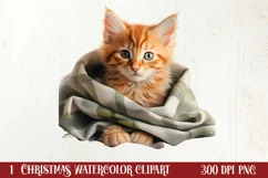 Pets Love Christmas Watercolor Clipart, Christmas PNG Product Image 1