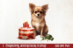 Pets Love Christmas Watercolor Clipart, Christmas PNG Product Image 1