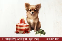 Pets Love Christmas Watercolor Clipart, Christmas PNG Product Image 1