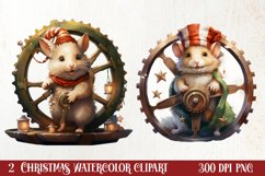 Pets Love Christmas Watercolor Clipart, Christmas PNG Product Image 1