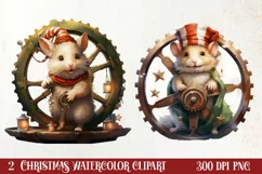 Pets Love Christmas Watercolor Clipart, Christmas PNG Product Image 1
