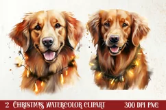 Pets Love Christmas Watercolor Clipart, Christmas PNG Product Image 1