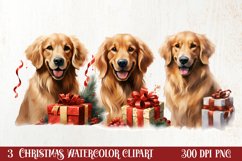 Pets Love Christmas Watercolor Clipart, Christmas PNG Product Image 1