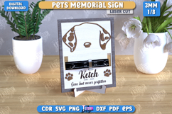 Memorial Frame with Collar Holder Laser Cut|Pet Ears Outline Product Image 1