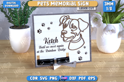 Memorial Frame with Collar Holder Laser Cut|Pet Ears Outline Product Image 1