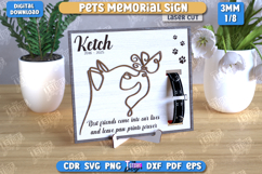 Memorial Frame with Collar Holder Laser Cut|Pet Ears Outline Product Image 1