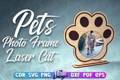 Pets Photo Frame Laser Cut SVG|Animals Photo Frame Laser Cut Product Image 1
