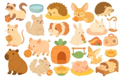 Cute Exotic Pets and Accessories Clipart Product Image 2