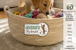 Pets toy basket sign Laser Cut. Dog svg Product Image 1