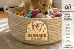 Pets toy basket sign Laser Cut. Dog svg Product Image 1