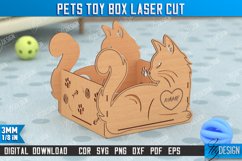 Personalized Pets Toy Box | Pet Toy Storage | Cat Design|CNC Product Image 1