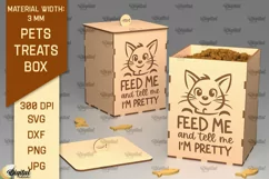 Cat Treats Box Laser Cut. Pets Treats Storage Box SVG Product Image 1