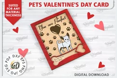 Pets Valentine's Day Card Laser Cut. Dog Greeting Card SVG Product Image 1