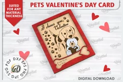 Pets Valentine's Day Card Laser Cut. Dog Greeting Card SVG Product Image 1