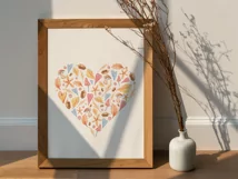 Watercolor cute fall heart sublimation / clipart- 1 png file Product Image 2