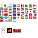 World Cup 2026 Flags Bundle, 48 Countries Rounded Rectangle Product Image 5