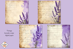Vintage Lavender Script Background Digital Papers Product Image 2