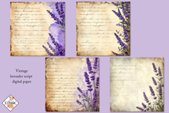 Vintage Lavender Script Background Digital Papers Product Image 2