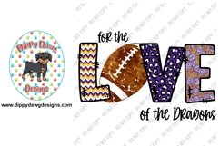 Dragons Football Purple, Gold and White PNG Design Product Image 1