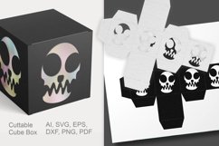 Phantom Skull Cuttable Cube Favor Box with Holes SVG