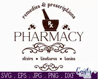 Vintage Farmhouse Home Round Sign Svg | Pharmacy Product Image 2