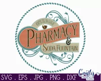Vintage Farmhouse Home Round Sign Svg | Pharmacy Product Image 3