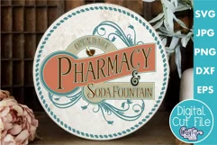 Vintage Farmhouse Home Round Sign Svg | Pharmacy Product Image 1