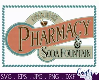Vintage Farmhouse Home Sign | Pharmacy Soda Fountain Svg Product Image 2