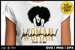 Phenomenal Woman | Black Woman with Afro svg Quote Product Image 2