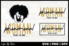 Phenomenal Woman | Black Woman with Afro svg Quote Product Image 1