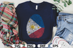 Philippines SVG, Philippines Flag Fingerprint, SVG PNG DXF Product Image 1