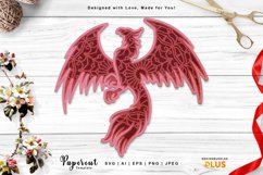 Majestic Mandala Phoenix 3D Layered Laser Cutting Design Product Image 1