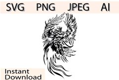 Phoenix Bird Svg/Png/Jpg/Ai/Vector mythical bird/Fire bird Product Image 1