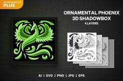 Valiant Phoenix 3D Shadowbox Layered Papercut Design Product Image 1
